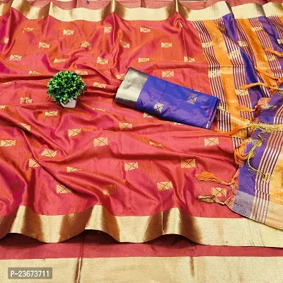 Beautiful Silk Blend Saree With Blouse Piece For Women
