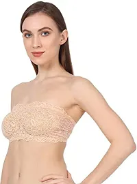 Kamini Women's Net Lightly Padded Non-Wired Tube Bra Multicolor Pack of 1 | Tube Bra Black,Beige Pack of-2_P-thumb1