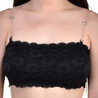 Kamini Women's Net Lightly Padded Non-Wired Tube Bra Black Pack of 1-thumb3