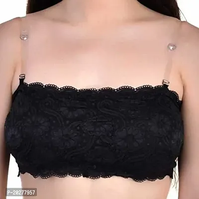 Kamini Women's Net Lightly Padded Non-Wired Tube Bra Black Pack of 1-thumb4