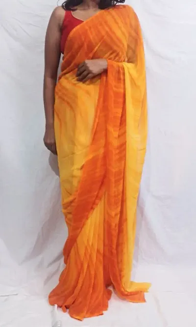 New Trendy Georgette Saree with Blouse piece