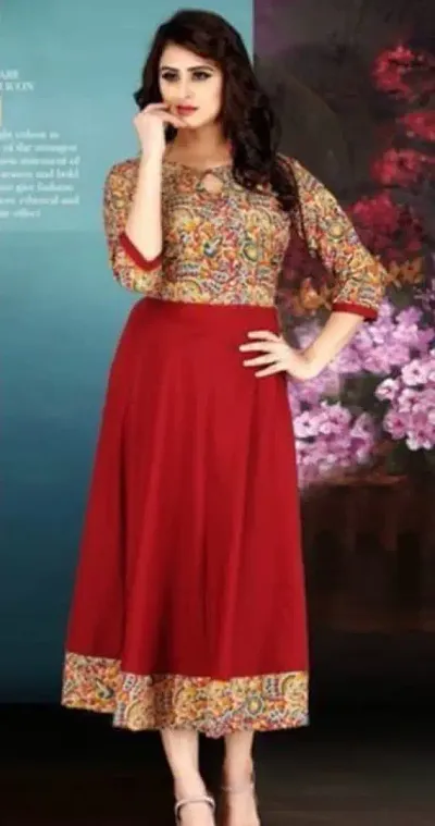 Trendy Fancy Crepe Anarkali Kurti For Women