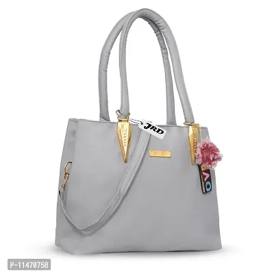 Stylish Grey PU Self Pattern Handbags For Women-thumb2