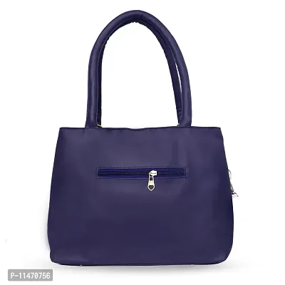 Stylish Blue PU Self Pattern Handbags For Women-thumb3