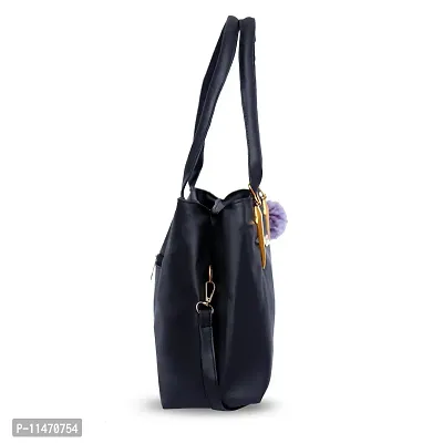 Stylish Black PU Self Pattern Handbags For Women-thumb4