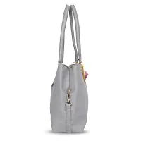 Stylish Grey PU Self Pattern Handbags For Women-thumb2