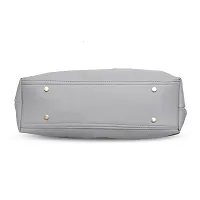 Stylish Grey PU Self Pattern Handbags For Women-thumb3