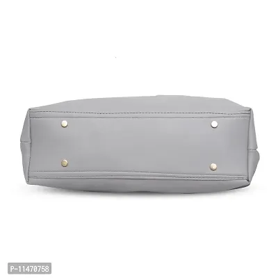 Stylish Grey PU Self Pattern Handbags For Women-thumb4