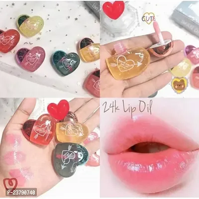 Heart Shape Lip Gloss( 6 Pieces) Moisturizing And Hydrating Lip Gloss Tint For Dry And Chapped Lips-thumb0