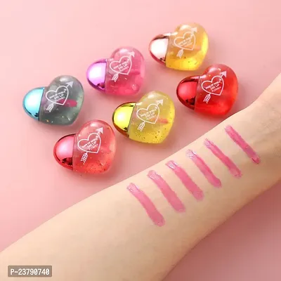 Heart Shape Lip Gloss( 6 Pieces) Moisturizing And Hydrating Lip Gloss Tint For Dry And Chapped Lips-thumb2