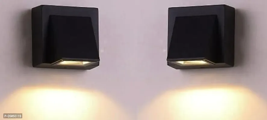 Groeien Pack Of 2 - 5 Watt Exterior Wall Mounted Step Up Down Light Fixture Lamp(Aluminium)-thumb0