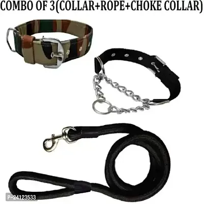 Dog Collar and Leash(Large, Black,Army)