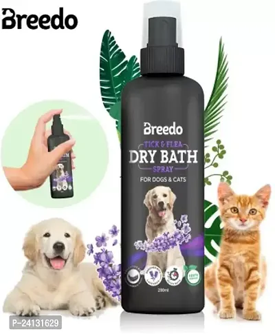 Lavender Drybath Shampoo Spray Instant Waterless Shampoo Conditioning Allergy Relief, Conditioning, Anti-Fungal, Anti-Microbial, Anti-Itching, Anti-Dandruff Lavender Conditioning Waterless Shampoo Spray For Dogs and Puppy Dry/Waterless Dog Shampoo(200 Ml)-thumb0