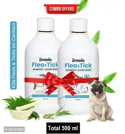 Dog Flea and Tick Shampoo (Total 500 Ml) Allergy Relief, Conditioning, Anti-Fungal, Anti-Microbial, Anti-Itching, Anti-Dandruff Natural Dog Shampoo(250 Ml) Combo Pack