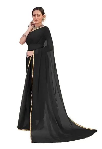 Fancy Poly Chiffon Saree with Blouse Piece for Women