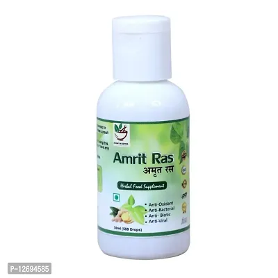 Drishti Ayurved Amrit Ras Drops- Immunity Booster  Anti-aging supplement |Anti-oxidant, Anti-Bacterial, Ant-Biotic, Antiviral|100% Ayurvedic (1bottle30ml)-thumb0