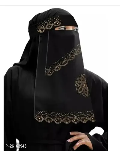 Contemporary Black Chiffon Solid Hijab For Women