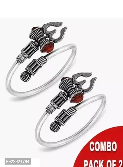 Elegant Silver Alloy  Bracelets For Women Pack Of 2