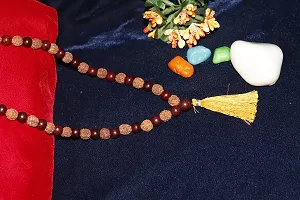 Top Trends? RED Sandalwood and Rudraksha Mix Beads Religious Japa Mala Malai for Meditation & Chanting [ 108+1 Beads Mix RED Sandalwood and Rudraksha ]-thumb1