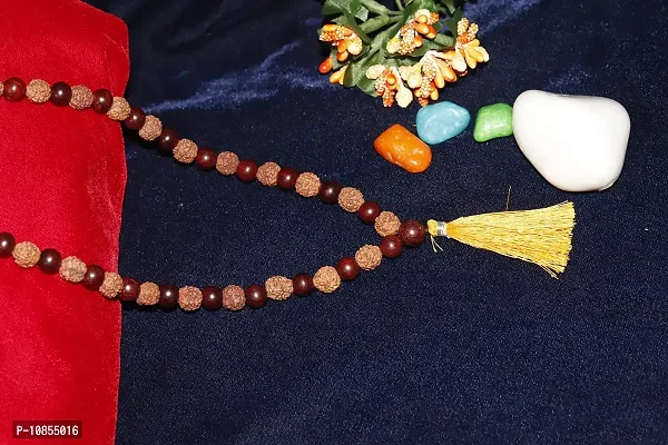 Top Trends? RED Sandalwood and Rudraksha Mix Beads Religious Japa Mala Malai for Meditation & Chanting [ 108+1 Beads Mix RED Sandalwood and Rudraksha ]-thumb2