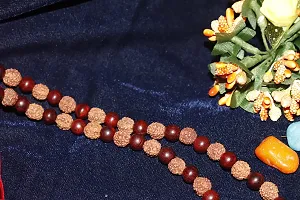 Top Trends? RED Sandalwood and Rudraksha Mix Beads Religious Japa Mala Malai for Meditation & Chanting [ 108+1 Beads Mix RED Sandalwood and Rudraksha ]-thumb3