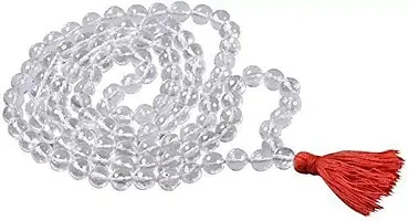 Top Trends? 108 Beads Sphatik Clear Crystal Stone Quartz Japa Mala |Reiki and Crysta Mala for Meditation Mantra Chanting Pooja Necklace Jewellery Men & Women-thumb1