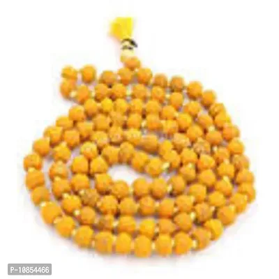 Ankita Gemstones Natural Turmeric (Haldi) Mala 108+1 Beads, Turmeric Rosary Haldi Mala Baglamukhi Mala Turmeric (Haldi) Mala