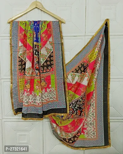 Elite Multicoloured Silk Blend Printed Dupattas For Women-thumb3