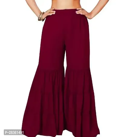 Stunning Maroon Georgette Solid Palazzo For Women