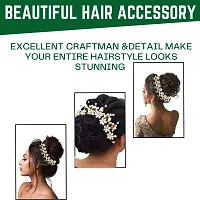 Artificial Flowers made Bridal Hair Accessories for women (Pearl), Pack of 1-thumb2