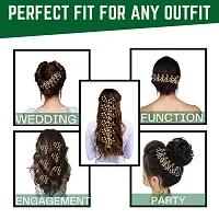 Women Attractive Artificial Rounded Golden and Pearl Wedding Hair-thumb3