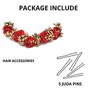 Vanity Glam Stylish Artificial flower Juda Hair Pin  Hair Accesories For Girls  Women (Pack of 6) (Multicolor)-thumb3