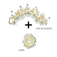 Vanity Glam New Artificial flower Juda Hair Pin  Hair Accesories For Girls  Women (Pack of 1) (Multicolor)-thumb1