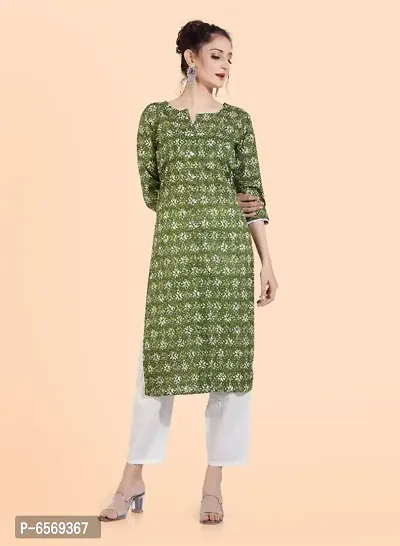 Cotton Printed Round Neck Casual And Partywear Kurta With Pant For Women