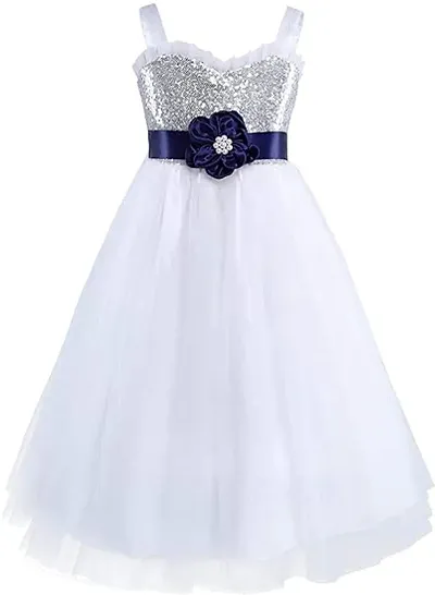 Fabulous Net A-Line Dress For Girls