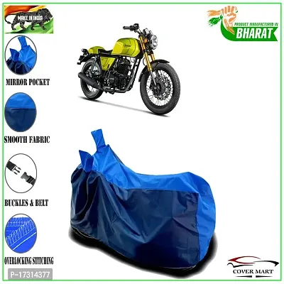 COVER MART- Motorcycle Bike Cover Compatible for Cleveland Cyclewerks Misfit Water Resistance Dustproof UV Protection Indor Outdor Parking with All Varients Full Body (Nevy and Blue Color)-thumb2