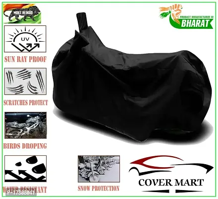 COVER MART- Motorcycle Bike Cover Compatible for Hero Xtreme 200S Water Resistance Dustproof UV Protection Indor Outdor Parking with All Varients Full Body (Black Color)-thumb3