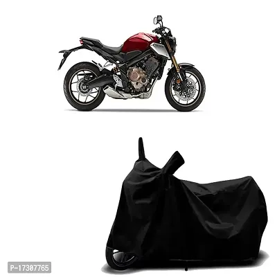 COVER MART- Motorcycle Bike Cover Compatible for Honda CB650R BS6 Water Resistance Dustproof UV Protection Indor Outdor Parking with All Varients Full Body (Black Color)-thumb0