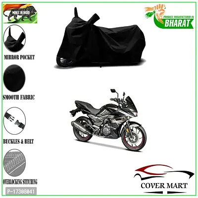 COVER MART- Motorcycle Bike Cover Compatible for Hero Xtreme 200S Water Resistance Dustproof UV Protection Indor Outdor Parking with All Varients Full Body (Black Color)-thumb2