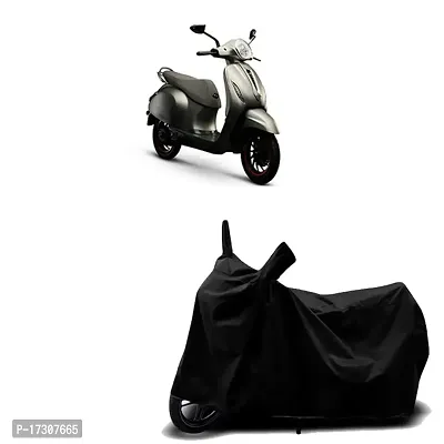 COVER MART- Motorcycle Bike Cover Compatible for Bajaj Urbanite Chetak BS6 Water Resistance Dustproof UV Protection Indor Outdor Parking with All Varients Full Body (Black Color)