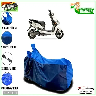 COVER MART- Motorcycle Bike Cover Compatible for Evolet Derby Water Resistance Dustproof UV Protection Indor Outdor Parking with All Varients Full Body (Nevy and Blue Color)-thumb2