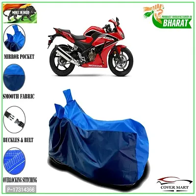 COVER MART- Motorcycle Bike Cover Compatible for Honda CBR300R BS6 Water Resistance Dustproof UV Protection Indor Outdor Parking with All Varients Full Body (Nevy and Blue Color)-thumb2