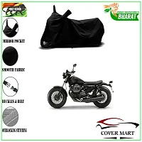 COVER MART- Motorcycle Bike Cover Compatible for Moto Guzzi V9 Bobber BS6 Water Resistance Dustproof UV Protection Indor Outdor Parking with All Varients Full Body (Black Color)-thumb1