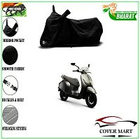 COVER MART- Motorcycle Bike Cover Compatible for Bajaj Urbanite Chetak BS6 Water Resistance Dustproof UV Protection Indor Outdor Parking with All Varients Full Body (Black Color)-thumb1