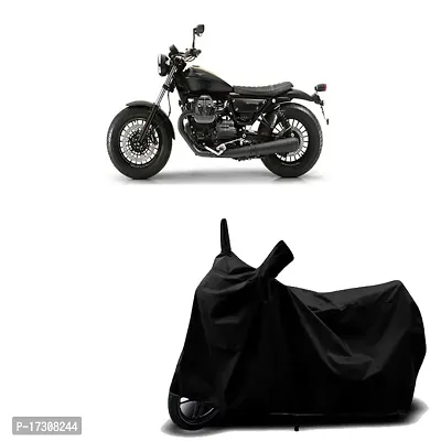 COVER MART- Motorcycle Bike Cover Compatible for Moto Guzzi V9 Bobber BS6 Water Resistance Dustproof UV Protection Indor Outdor Parking with All Varients Full Body (Black Color)