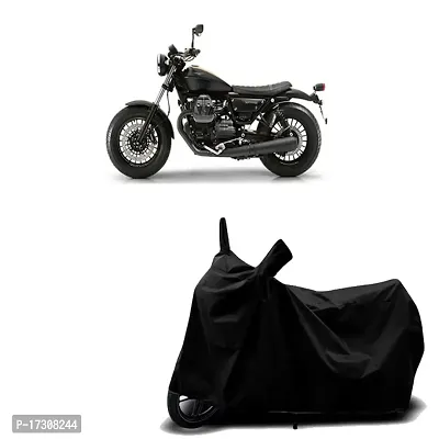 COVER MART- Motorcycle Bike Cover Compatible for Moto Guzzi V9 Bobber BS6 Water Resistance Dustproof UV Protection Indor Outdor Parking with All Varients Full Body (Black Color)-thumb0