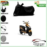 COVER MART- Motorcycle Bike Cover Compatible for Ampere REO BS6 Water Resistance Dustproof UV Protection Indor Outdor Parking with All Varients Full Body (Black Color)-thumb1