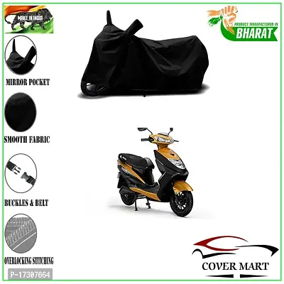 COVER MART- Motorcycle Bike Cover Compatible for Ampere REO BS6 Water Resistance Dustproof UV Protection Indor Outdor Parking with All Varients Full Body (Black Color)-thumb2