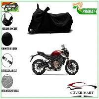 COVER MART- Motorcycle Bike Cover Compatible for Honda CB650R BS6 Water Resistance Dustproof UV Protection Indor Outdor Parking with All Varients Full Body (Black Color)-thumb1