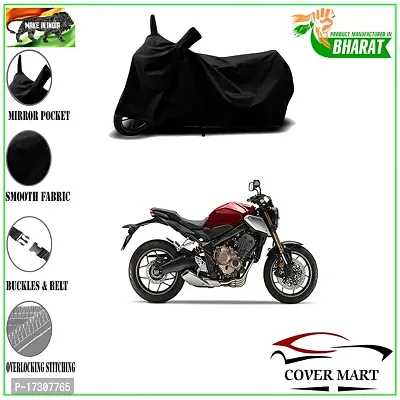 COVER MART- Motorcycle Bike Cover Compatible for Honda CB650R BS6 Water Resistance Dustproof UV Protection Indor Outdor Parking with All Varients Full Body (Black Color)-thumb2